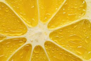 detailopname van een dun plak van citroen foto