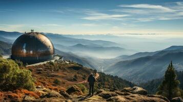 reusachtig sterrenkundig observatorium tegen de blauw lucht. foto