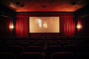 leeg film theater en scherm foto