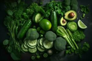 gezond groen voedsel. genereren ai foto