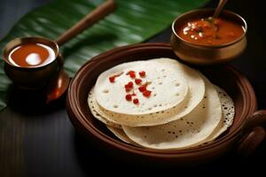 appam pannenkoek kerala ontbijt voedsel foto