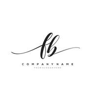eerste brief fb logo, bloem handschrift logo ontwerp, vector logo voor Dames schoonheid, salon, massage, kunstmatig of spa merk kunst. foto