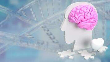 de buste hoofd en hersenen voor sci of medisch concept 3d renderen foto