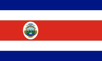 de officieel stroom vlag en jas van armen van republiek van costa rica. staat vlag van costa rica. illustratie. foto