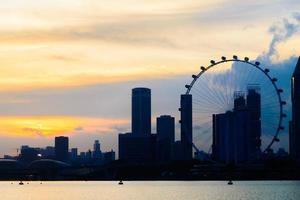 singapore skyline van de stad foto