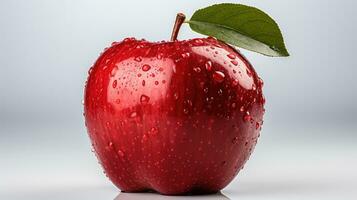 rode appel geïsoleerd op een witte achtergrond foto