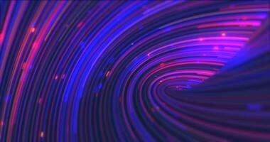 abstract energie Purper wervelende gebogen lijnen van gloeiend magisch strepen en energie deeltjes achtergrond foto