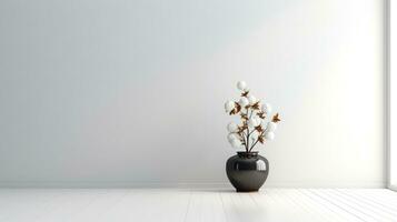 minimalistische en elegant interieur ontwerp met wit meubilair en planten ai gegenereerd foto