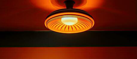 plafond gemonteerd lamp in oranje foto