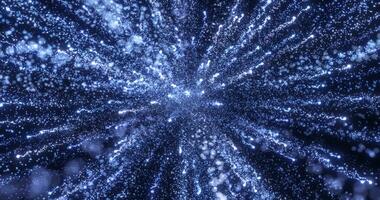 abstract blauw energie vuurwerk deeltje groet magisch helder gloeiend futuristische hi-tech met vervagen effect en bokeh achtergrond foto