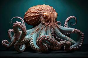 een Octopus in de zee. generatief ai foto