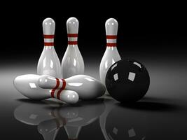 bowling concept zwart achtergrond foto
