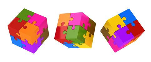 kleurrijk puzzel kubussen foto