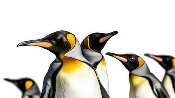 koning pinguïns geïsoleerd Aan wit achtergrond. generatief ai foto