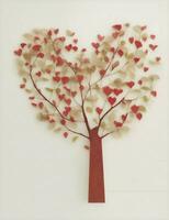 boom met hart bladeren illustratie foto