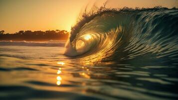 heel interessant zee golven voor surfen, ai generatief foto