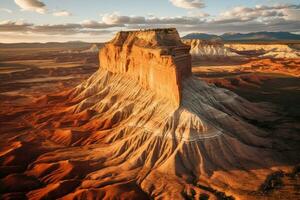 de buttes van Capitol rif nationaal park in Verenigde staten van Amerika, zandsteen butte in Utah woestijn vallei Bij zonsondergang, Capitol rif nationaal park, Hanksville, Verenigde staten, ai gegenereerd foto