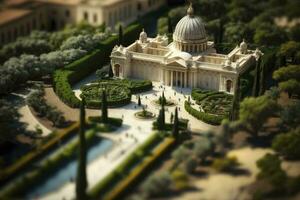 antenne visie van Vaticaan stad tuinen in focus verleggen perspectief foto