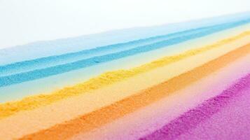 levendig detailopname van regenboogkleurig zand strepen ai gegenereerd foto