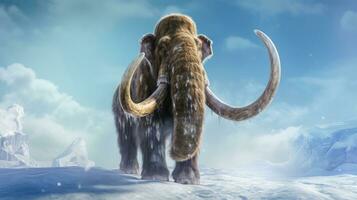 een prehistorisch mammoet- in ijs leeftijd. olifant mammoet. generatief ai foto
