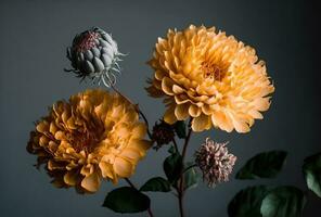 elegant botanisch illustratie van lente bloem banier generatief ai foto