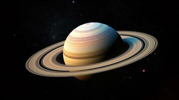 Saturnus en de melkachtig manier in de universum. generatief ai foto