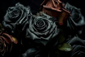 zwart rozen structuur achtergrond generatief ai foto