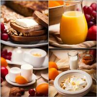 detailopname van ontbijt voedsel generatief ai foto