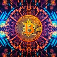 neon bitcoin detailopname generatief ai foto