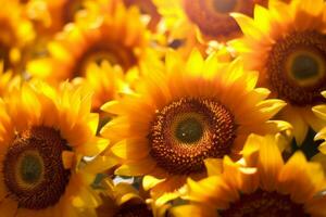 zonnebloem detailopname structuur achtergrond generatief ai foto