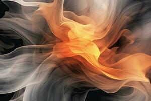 een abstract beeld van oranje en wit rook generatief ai foto