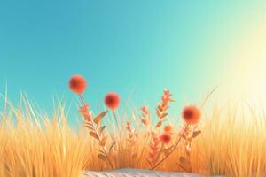 3d geven zomer themed backdrop generatief ai foto