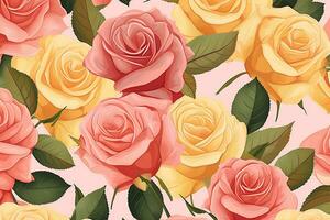 kleurrijk rozen achtergrond behang grafisch illustratie generatief ai foto