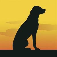 hond silhouet grafisch illustratie achtergrond generatief ai foto