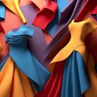 mode en kleding stof thema 3d abstract achtergrond generatief ai foto