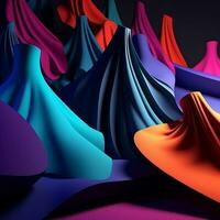 mode en kleding stof thema 3d abstract achtergrond generatief ai foto