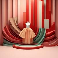 mode en kleding stof thema 3d abstract achtergrond generatief ai foto