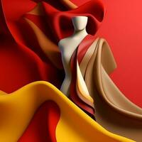 mode en kleding stof thema 3d abstract achtergrond generatief ai foto