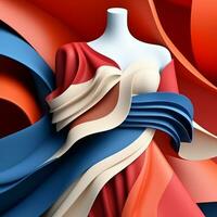 mode en kleding stof thema 3d abstract achtergrond generatief ai foto