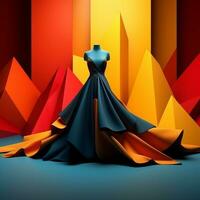 mode en kleding stof thema 3d abstract achtergrond generatief ai foto