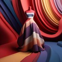 mode en kleding stof thema 3d abstract achtergrond generatief ai foto