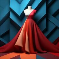 mode en kleding stof thema 3d abstract achtergrond generatief ai foto