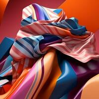 mode en kleding stof thema 3d abstract achtergrond generatief ai foto