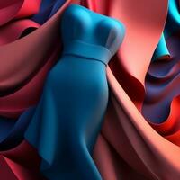 mode en kleding stof thema 3d abstract achtergrond generatief ai foto