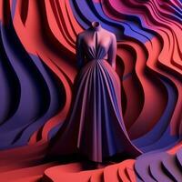 mode en kleding stof thema 3d abstract achtergrond generatief ai foto