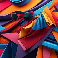 mode en kleding stof thema 3d abstract achtergrond generatief ai foto