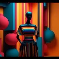 mode en kleding stof thema 3d abstract achtergrond generatief ai foto