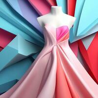 mode en kleding stof thema 3d abstract achtergrond generatief ai foto