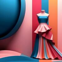 mode en kleding stof thema 3d abstract achtergrond generatief ai foto