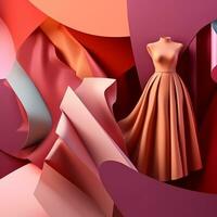 mode en kleding stof thema 3d abstract achtergrond generatief ai foto